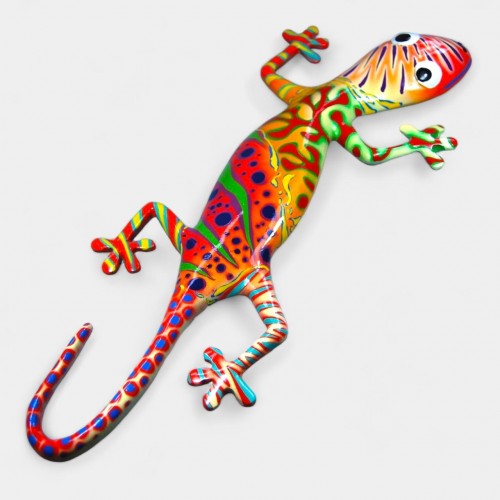 Fiberglas - Gecko, handbemalt, Größe: L